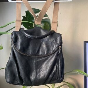 Black Leather Backpack